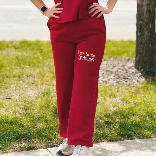 Zoozatz Women's Iowa State Cyclones Cardinal Sweatpants front